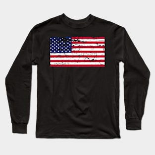 Distress look American flag Long Sleeve T-Shirt